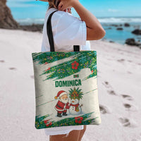 Dominica Christmas Tote Bag with Santa Snowman and Tropical Carnival Headpiece - Wonder Print Shop