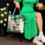 Dominica Christmas Tote Bag with Santa Snowman and Tropical Carnival Headpiece - Wonder Print Shop