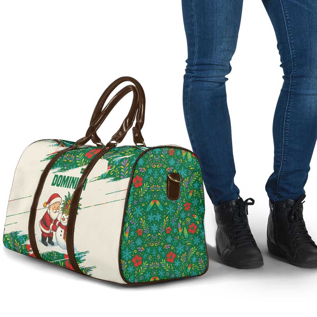 Dominica Christmas Travel Bag with Santa Snowman and Tropical Carnival Headpiece - Wonder Print Shop