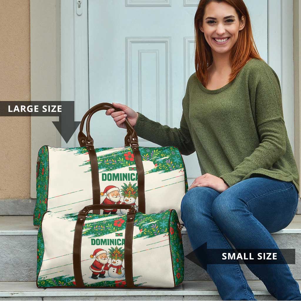 Dominica Christmas Travel Bag with Santa Snowman and Tropical Carnival Headpiece - Wonder Print Shop