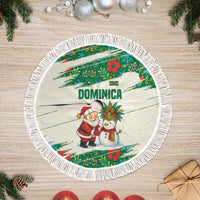 Dominica Christmas Tree Skirt with Santa Snowman and Tropical Carnival Headpiece - Wonder Print Shop