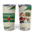 Dominica Christmas Tumbler Cup with Santa Snowman and Tropical Carnival Headpiece - Wonder Print Shop