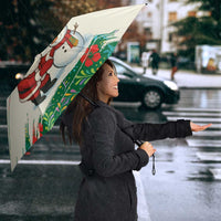 Dominica Christmas Umbrella with Santa Snowman and Tropical Carnival Headpiece - Wonder Print Shop