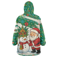 Dominica Christmas Wearable Blanket Hoodie with Santa Snowman and Tropical Carnival Headpiece - Wonder Print Shop