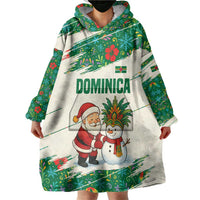 Dominica Christmas Wearable Blanket Hoodie with Santa Snowman and Tropical Carnival Headpiece - Wonder Print Shop