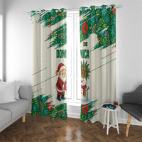 Dominica Christmas Window Curtain with Santa Snowman and Tropical Carnival Headpiece - Wonder Print Shop