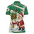Dominica Christmas Women Polo Shirt with Santa Snowman and Tropical Carnival Headpiece - Wonder Print Shop