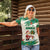 Dominica Christmas Women Polo Shirt with Santa Snowman and Tropical Carnival Headpiece - Wonder Print Shop