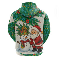 Dominica Christmas Zip Hoodie with Santa Snowman and Tropical Carnival Headpiece - Wonder Print Shop