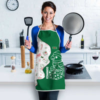 Dominica Christmas Apron with Parrot Gift Box and Festive Pattern Design - Wonder Print Shop