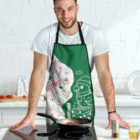 Dominica Christmas Apron with Parrot Gift Box and Festive Pattern Design - Wonder Print Shop