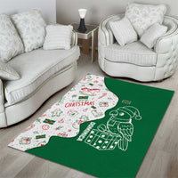 Dominica Christmas Area Rug with Parrot Gift Box and Festive Pattern Design - Wonder Print Shop