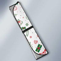 Dominica Christmas Auto Sun Shade with Parrot Gift Box and Festive Pattern Design - Wonder Print Shop