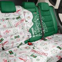 Dominica Christmas Back Car Seat Cover with Parrot Gift Box and Festive Pattern Design - Wonder Print Shop