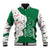 Dominica Christmas Baseball Jacket with Parrot Gift Box and Festive Pattern Design - Wonder Print Shop