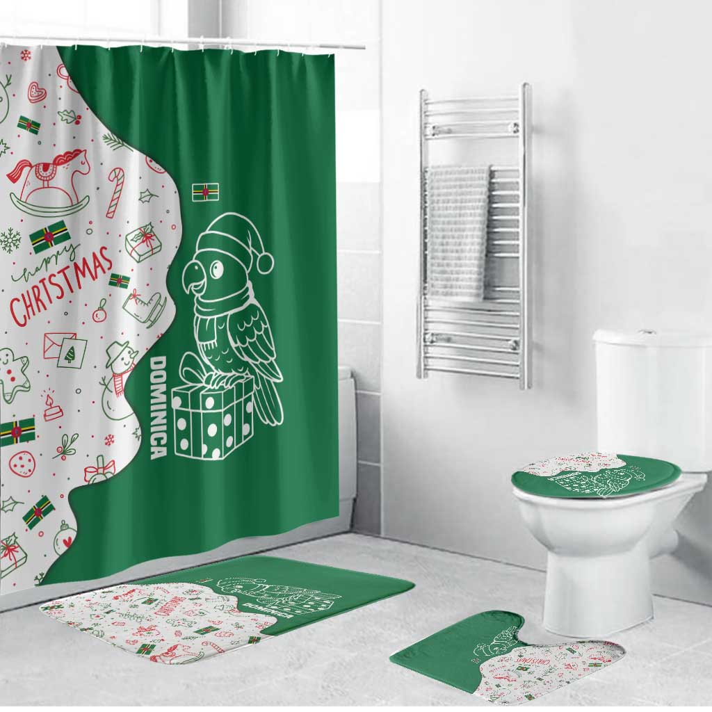 Dominica Christmas Bathroom Set with Parrot Gift Box and Festive Pattern Design - Wonder Print Shop