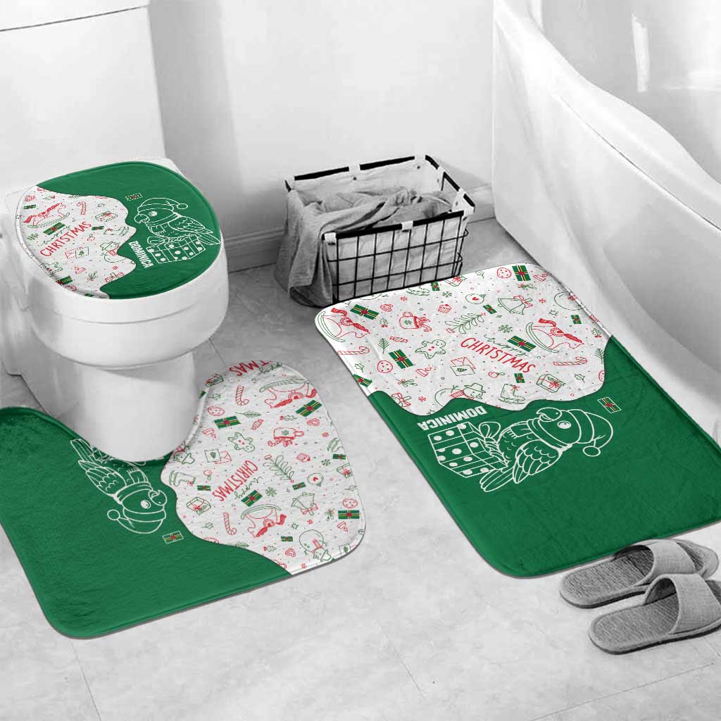Dominica Christmas Bathroom Set with Parrot Gift Box and Festive Pattern Design - Wonder Print Shop