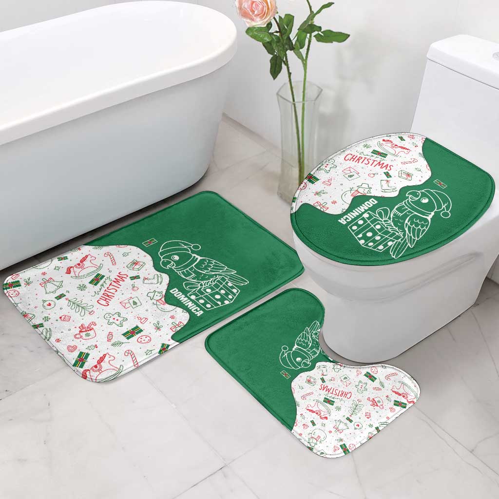 Dominica Christmas Bathroom Set with Parrot Gift Box and Festive Pattern Design - Wonder Print Shop