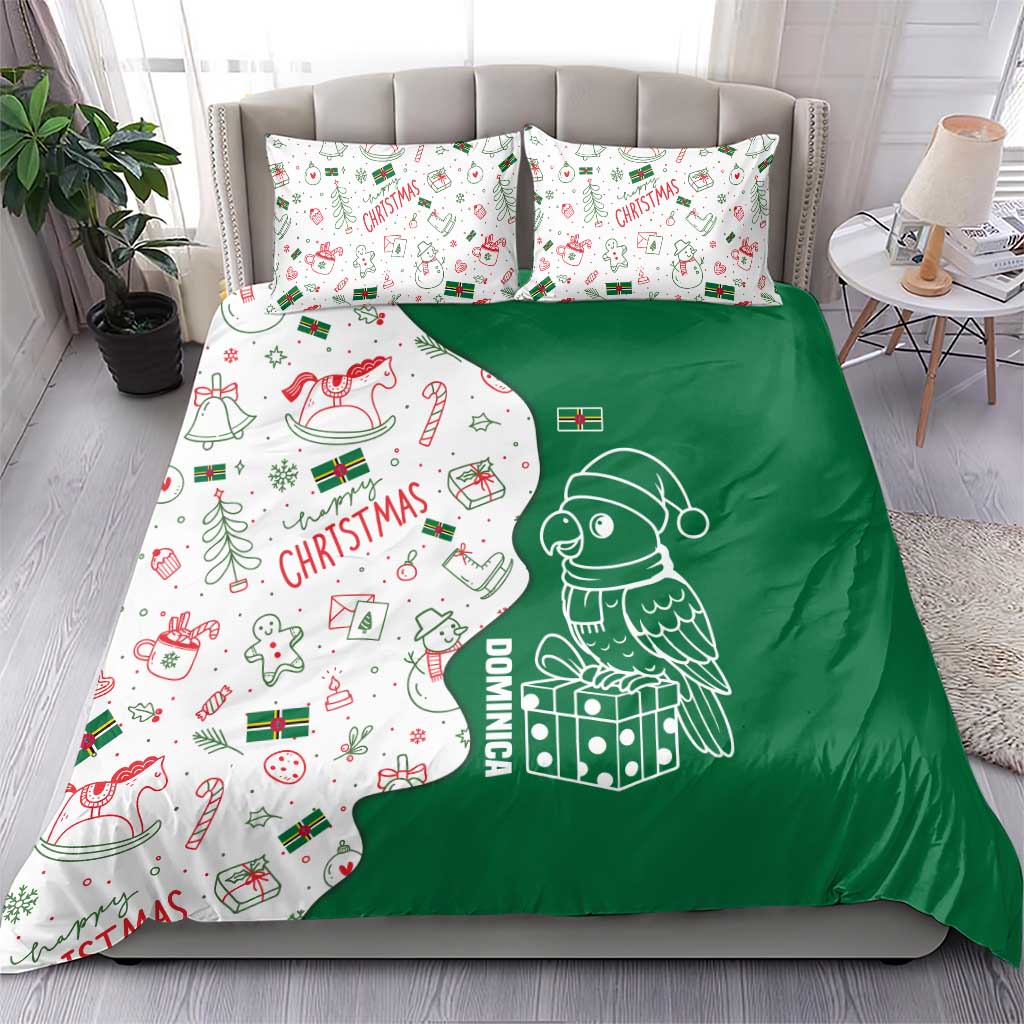 Dominica Christmas Bedding Set with Parrot Gift Box and Festive Pattern Design - Wonder Print Shop
