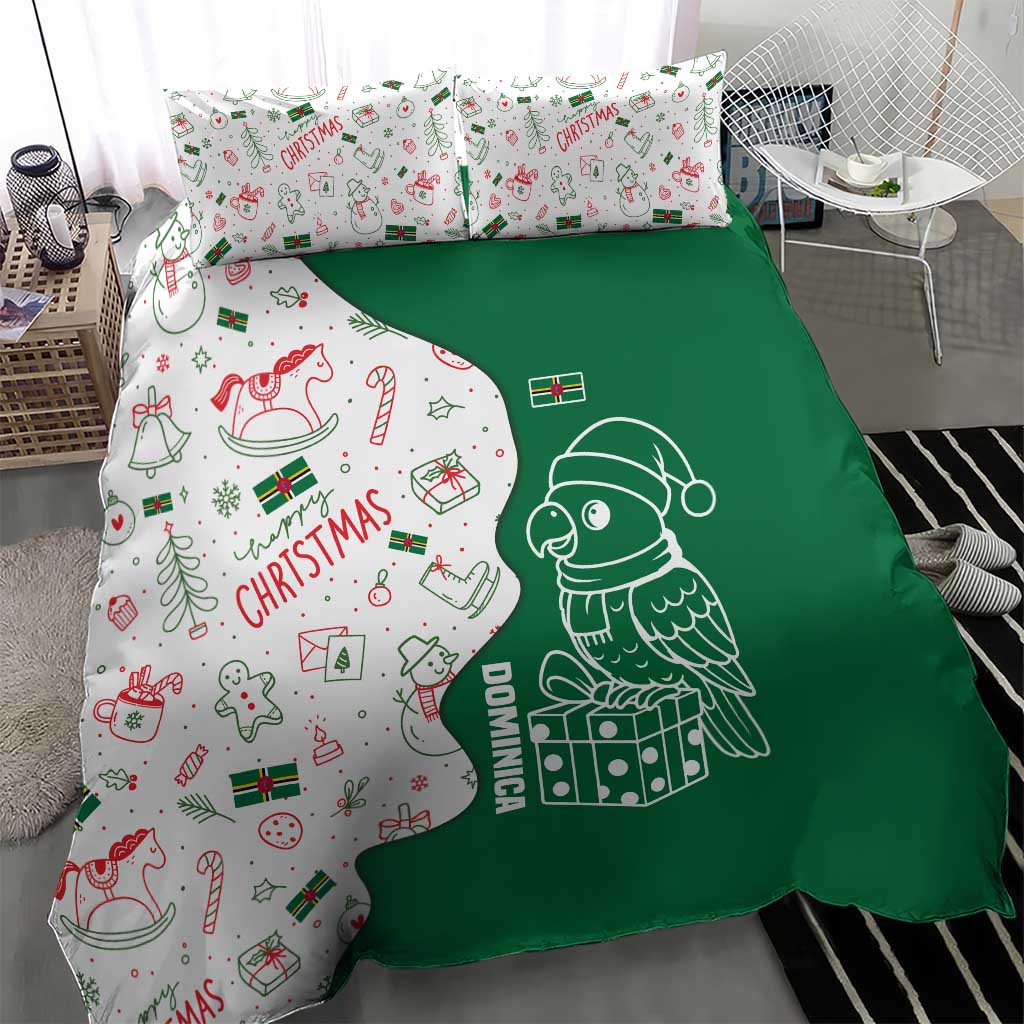 Dominica Christmas Bedding Set with Parrot Gift Box and Festive Pattern Design - Wonder Print Shop