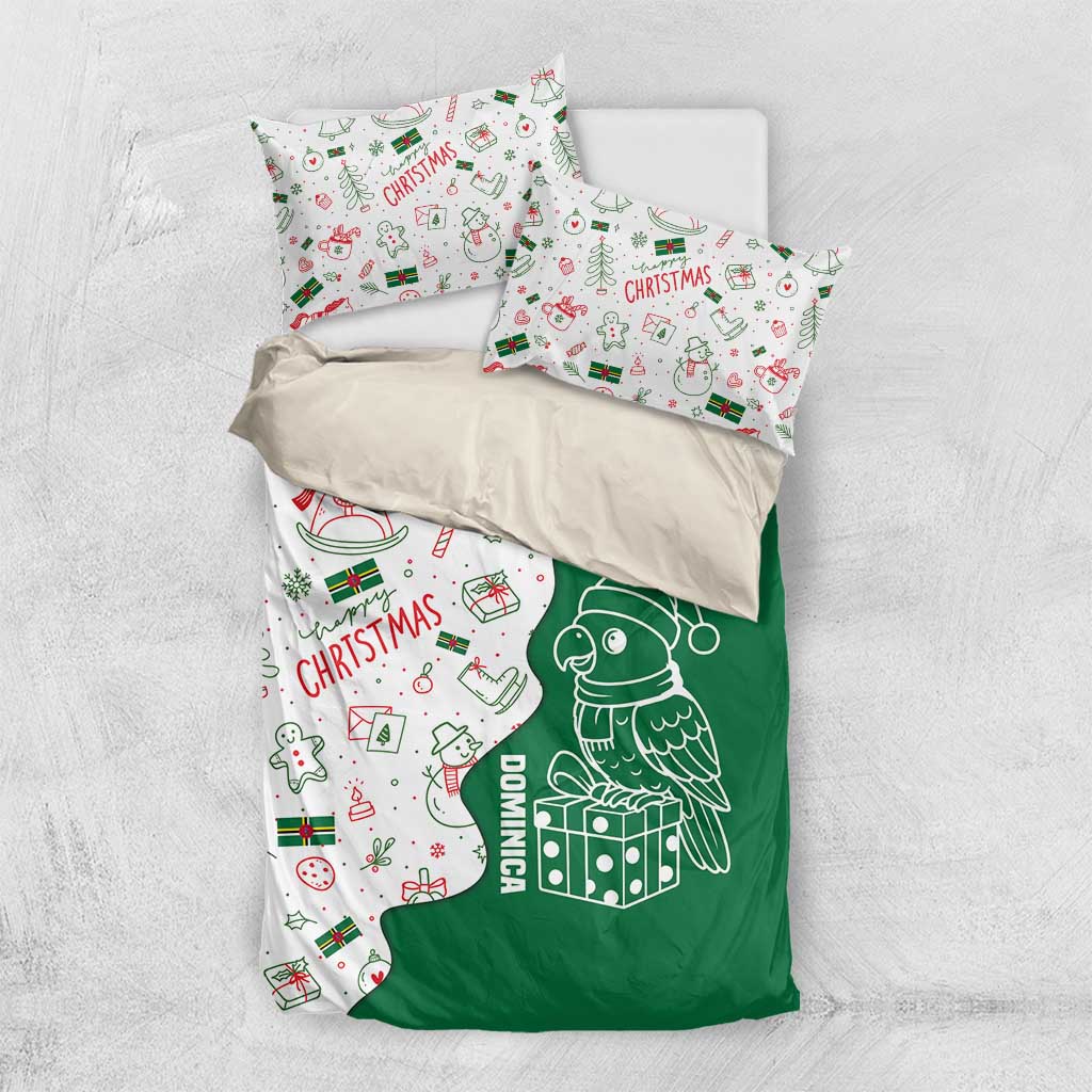 Dominica Christmas Bedding Set with Parrot Gift Box and Festive Pattern Design - Wonder Print Shop