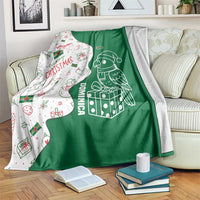 Dominica Christmas Blanket with Parrot Gift Box and Festive Pattern Design - Wonder Print Shop