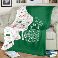 Dominica Christmas Blanket with Parrot Gift Box and Festive Pattern Design - Wonder Print Shop