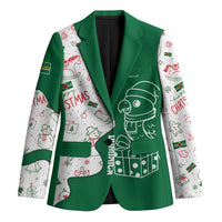 Dominica Christmas Blazer with Parrot Gift Box and Festive Pattern Design - Wonder Print Shop