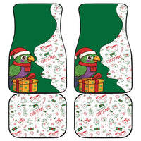 Dominica Christmas Car Mats with Parrot Gift Box and Festive Pattern Design - Wonder Print Shop