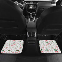 Dominica Christmas Car Mats with Parrot Gift Box and Festive Pattern Design - Wonder Print Shop