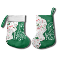 Dominica Christmas Stocking with Parrot Gift Box and Festive Pattern Design - Wonder Print Shop