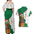 Dominica Christmas Couples Matching Off Shoulder Maxi Dress and Hawaiian Shirt with Parrot Gift Box and Festive Pattern Design - Wonder Print Shop