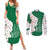 Dominica Christmas Couples Matching Summer Maxi Dress and Long Sleeve Button Shirt with Parrot Gift Box and Festive Pattern Design - Wonder Print Shop