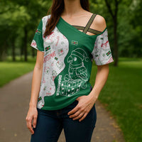 Dominica Christmas Cross Shoulder Shirt with Parrot Gift Box and Festive Pattern Design - Wonder Print Shop