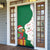 Dominica Christmas Door Cover with Parrot Gift Box and Festive Pattern Design - Wonder Print Shop