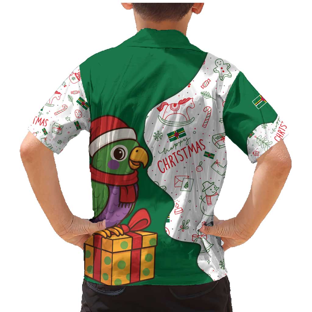 Dominica Christmas Family Matching Mermaid Dress and Hawaiian Shirt with Parrot Gift Box and Festive Pattern Design - Wonder Print Shop