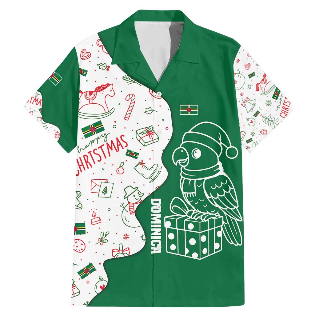 Dominica Christmas Family Matching Mermaid Dress and Hawaiian Shirt with Parrot Gift Box and Festive Pattern Design - Wonder Print Shop