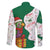 Dominica Christmas Family Matching Off The Shoulder Long Sleeve Dress and Hawaiian Shirt with Parrot Gift Box and Festive Pattern Design - Wonder Print Shop