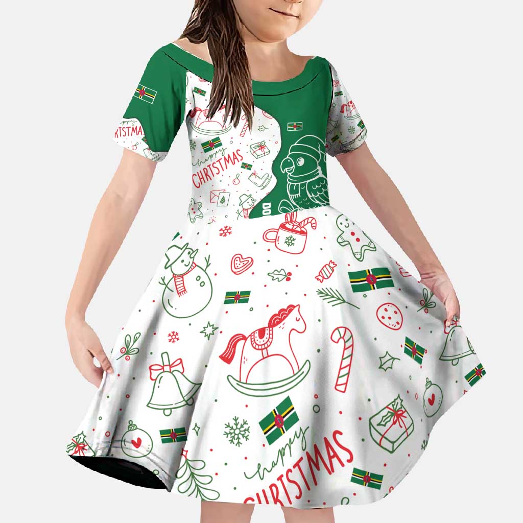 Dominica Christmas Family Matching Off Shoulder Maxi Dress and Hawaiian Shirt with Parrot Gift Box and Festive Pattern Design - Wonder Print Shop