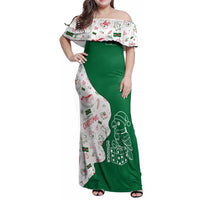 Dominica Christmas Family Matching Off Shoulder Maxi Dress and Hawaiian Shirt with Parrot Gift Box and Festive Pattern Design - Wonder Print Shop