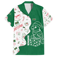 Dominica Christmas Family Matching Short Sleeve Bodycon Dress and Hawaiian Shirt with Parrot Gift Box and Festive Pattern Design - Wonder Print Shop