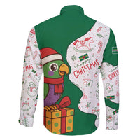 Dominica Christmas Family Matching Short Sleeve Bodycon Dress and Hawaiian Shirt with Parrot Gift Box and Festive Pattern Design - Wonder Print Shop