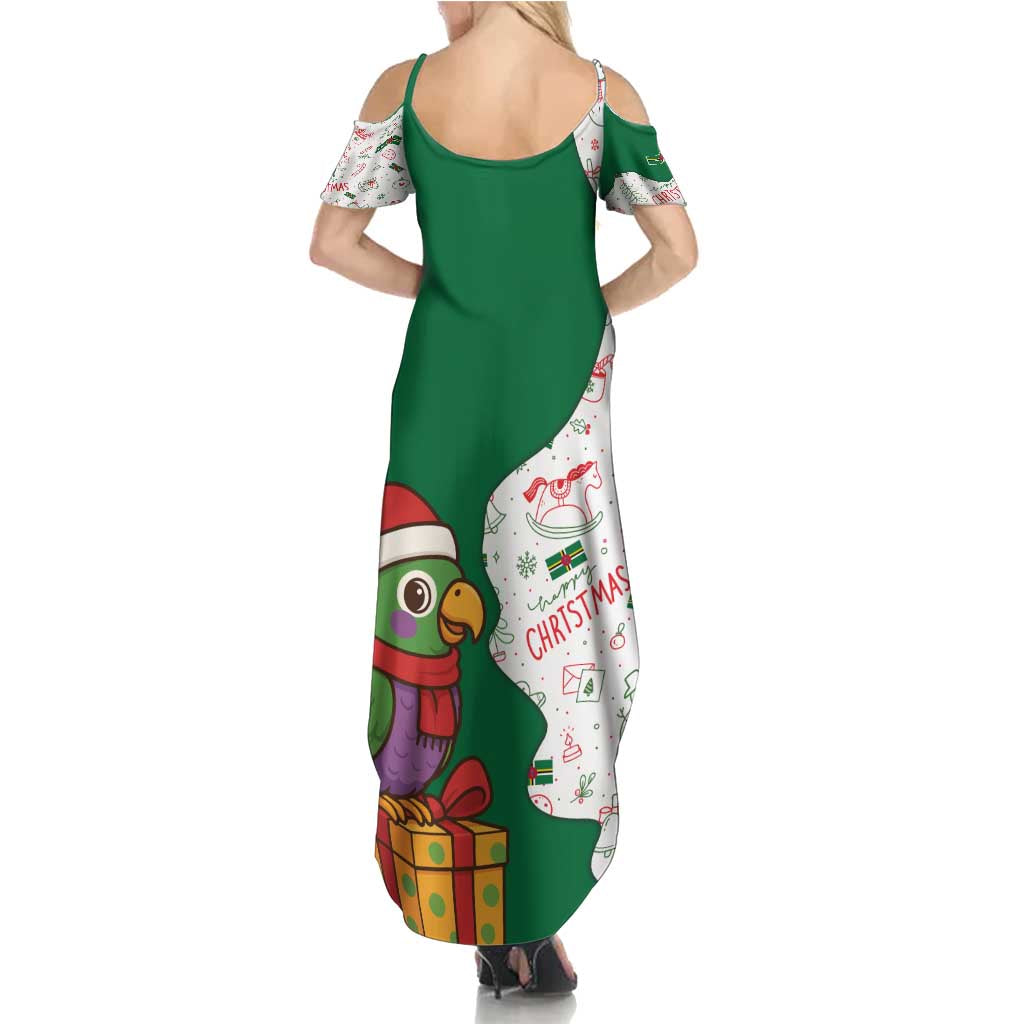Dominica Christmas Family Matching Summer Maxi Dress and Hawaiian Shirt with Parrot Gift Box and Festive Pattern Design - Wonder Print Shop