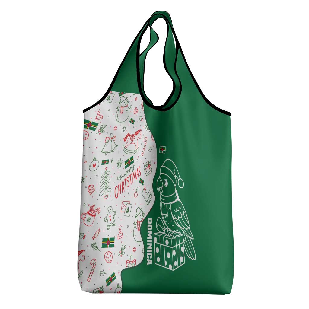 Dominica Christmas Grocery Bag with Parrot Gift Box and Festive Pattern Design - Wonder Print Shop
