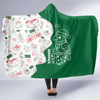 Dominica Christmas Hooded Blanket with Parrot Gift Box and Festive Pattern Design - Wonder Print Shop