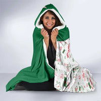 Dominica Christmas Hooded Blanket with Parrot Gift Box and Festive Pattern Design - Wonder Print Shop