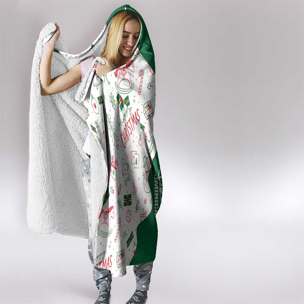 Dominica Christmas Hooded Blanket with Parrot Gift Box and Festive Pattern Design - Wonder Print Shop