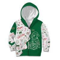 Dominica Christmas Kid Hoodie with Parrot Gift Box and Festive Pattern Design - Wonder Print Shop