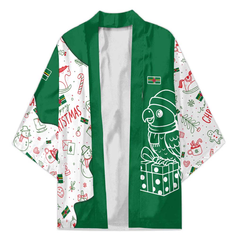 Dominica Christmas Kimono with Parrot Gift Box and Festive Pattern Design - Wonder Print Shop