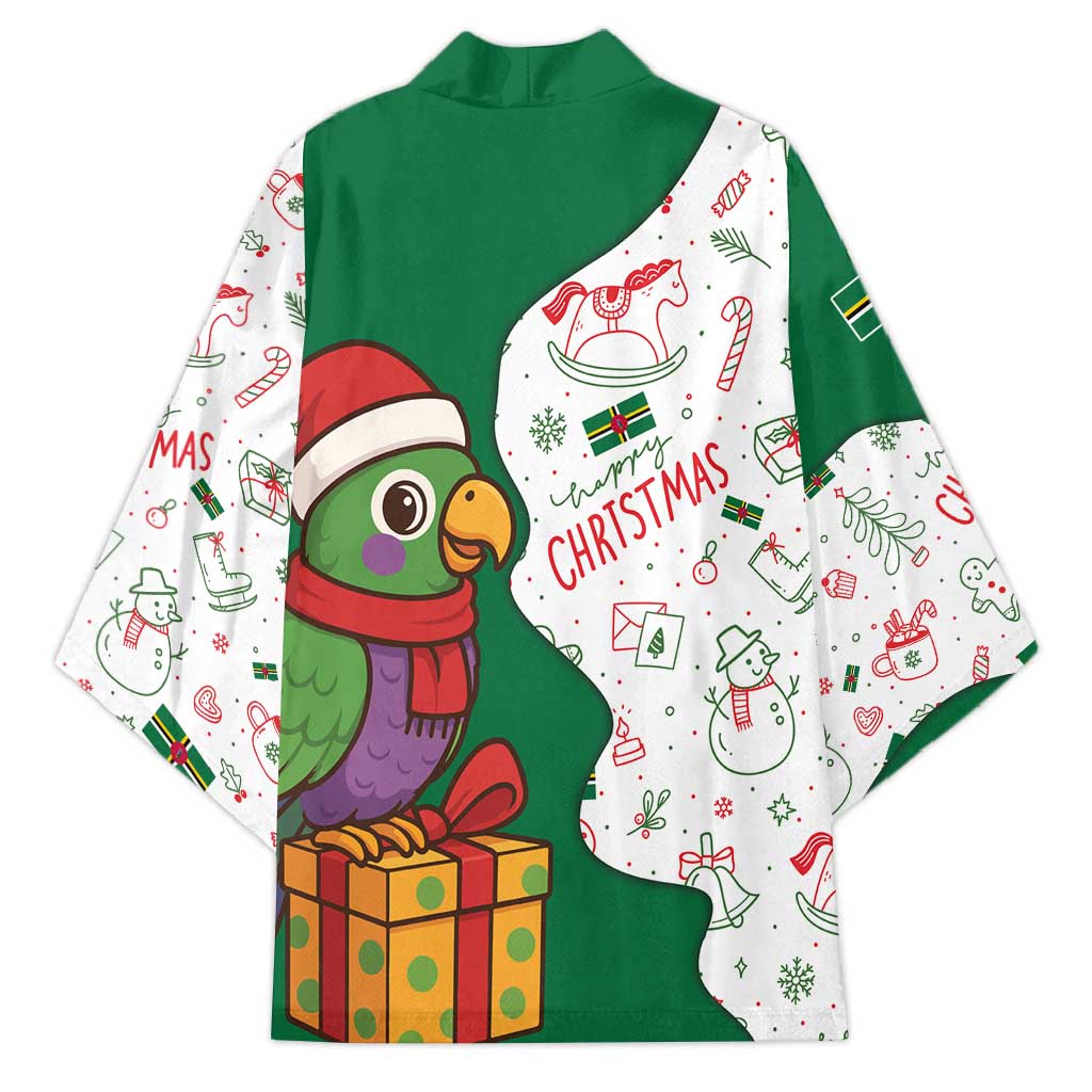 Dominica Christmas Kimono with Parrot Gift Box and Festive Pattern Design - Wonder Print Shop
